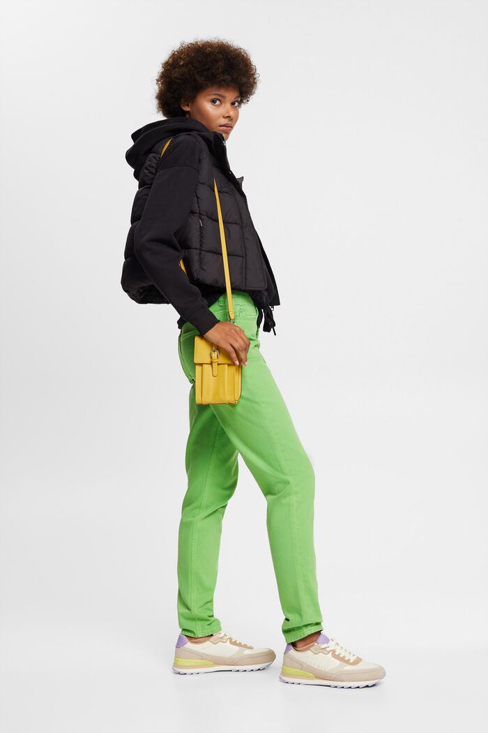 Pantalon en twill de coupe Mom, GREEN, detail image number 1