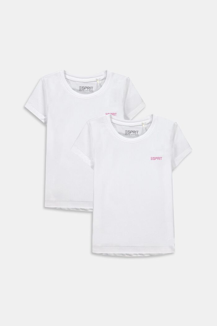 Set van 2 T-shirts van 100% katoen, WHITE, detail image number 0