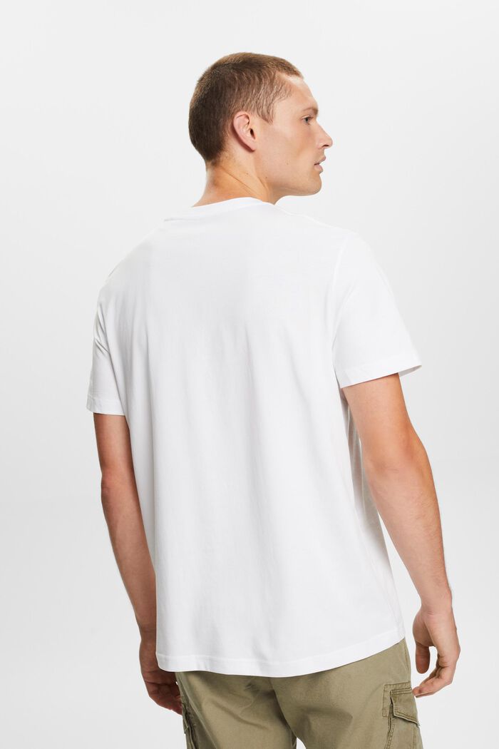 T-shirt à col rond en jersey de coton Pima, WHITE, detail image number 3
