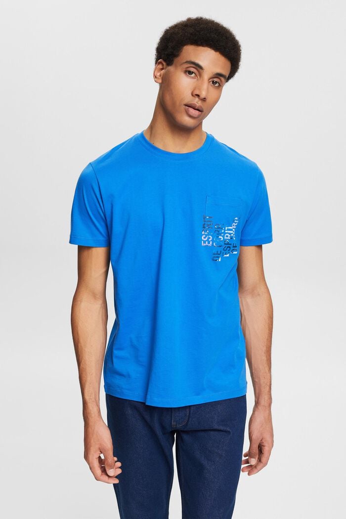 Jersey T-shirt met print, BRIGHT BLUE, detail image number 0