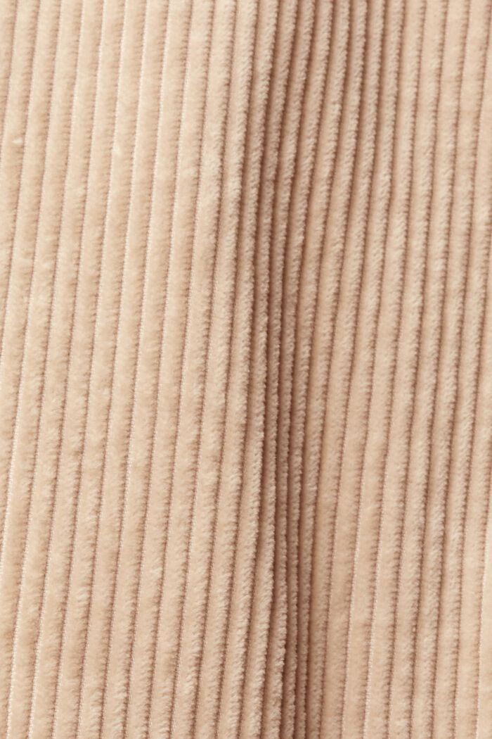 Cropped corduroy broek met wijde pijpen, BEIGE, detail image number 1