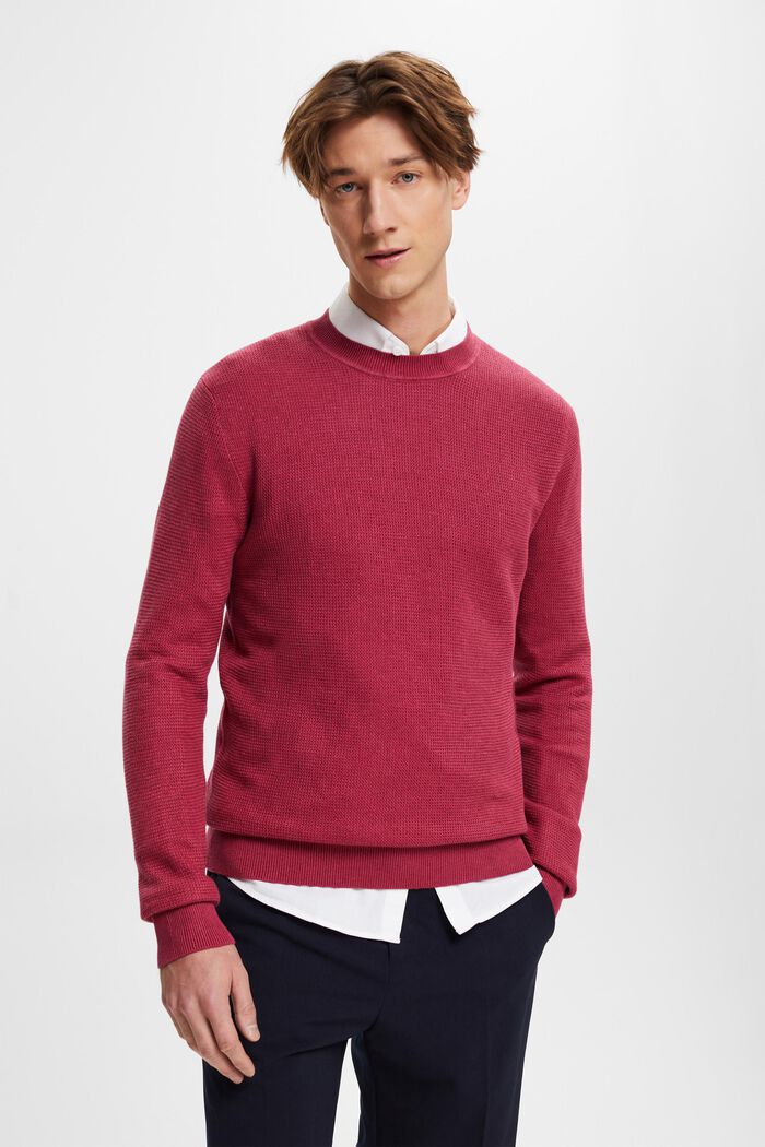 Gestreepte sweater, CHERRY RED, detail image number 0