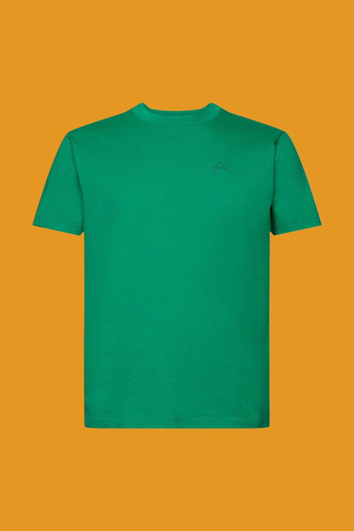 T-shirt en coton à imprimé dauphin, GREEN, detail image number 6