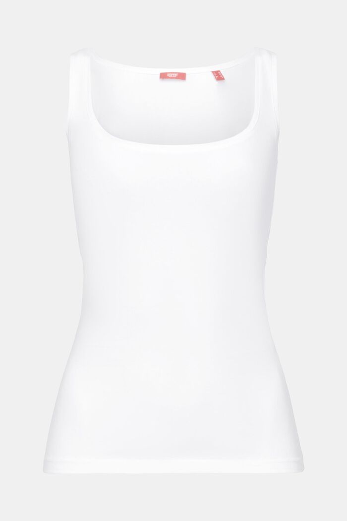 Tanktop van katoen-jersey, WHITE, detail image number 6