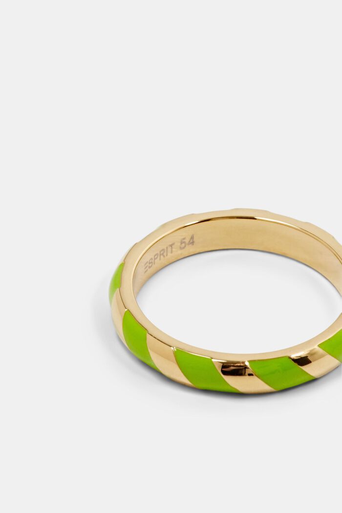 Tweekleurige ring van edelstaal, LIGHT GREEN, detail image number 2