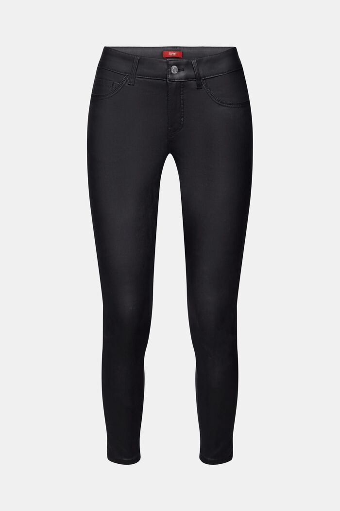 Pantalon enduit coupe Skinny Fit taille mi-haute, BLACK, detail image number 7