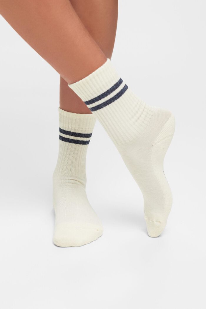 Lot de 2 paires de chaussettes de tennis à rayures, NAVY/WHITE, detail image number 1