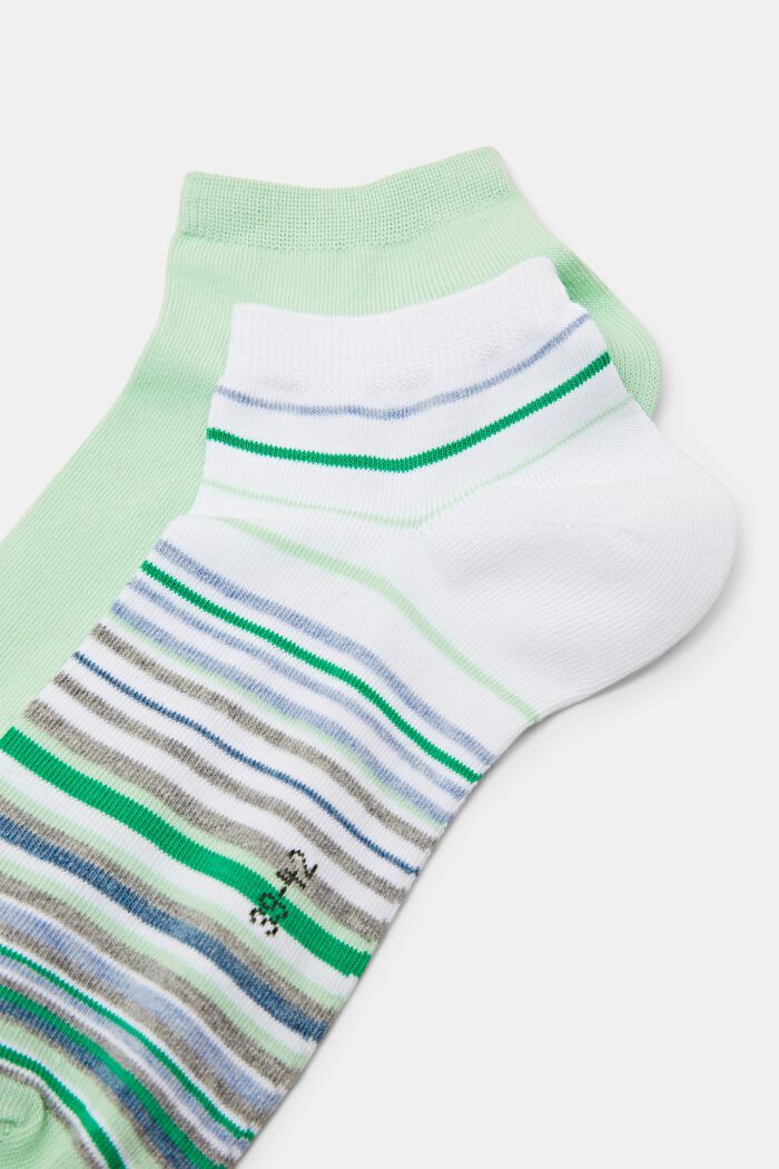 Lot de 2 paires de chaussettes en coton biologique, GREEN/OFF WHITE, detail image number 2