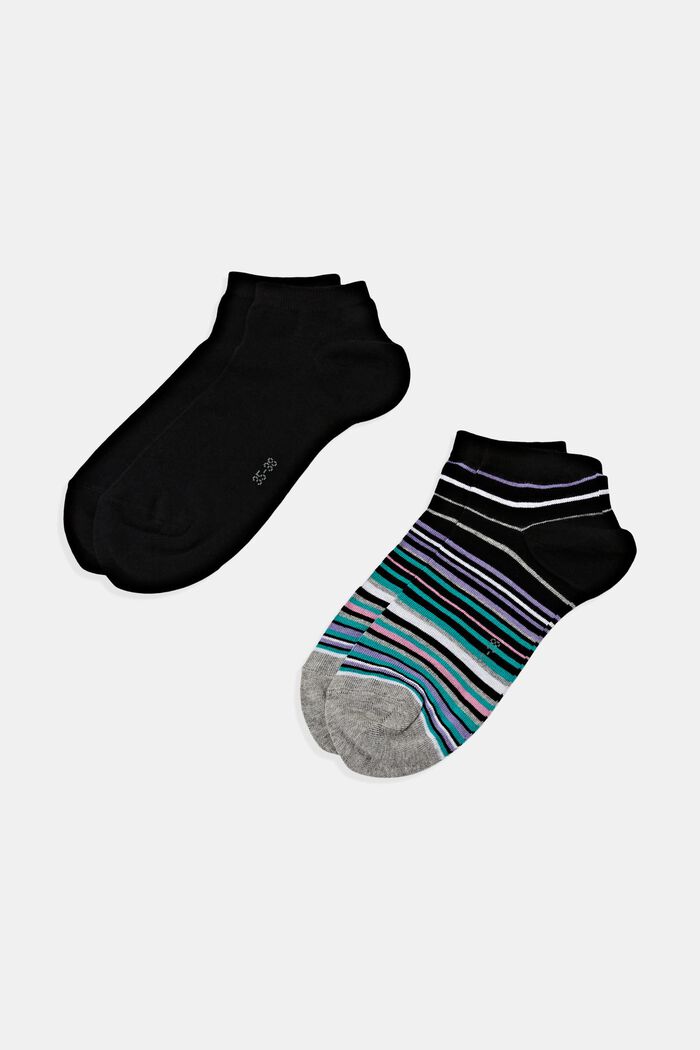 Lot de 2 paires de chaussettes en coton biologique, BLACK, detail image number 0