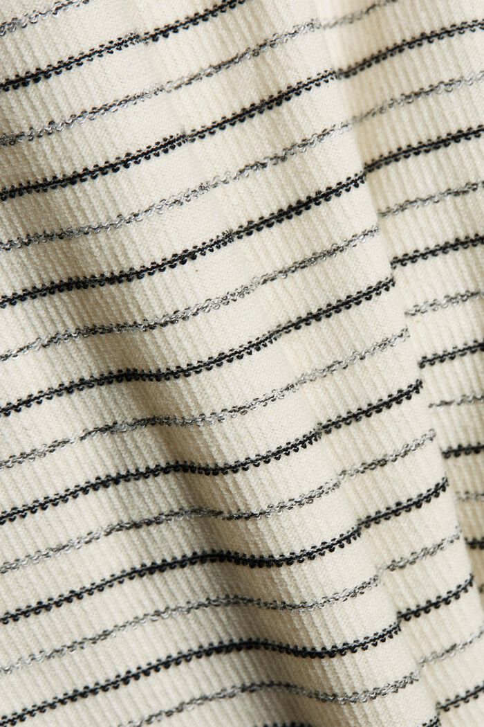 Robe longueur midi à rayures en coton biologique mélangé, OFF WHITE, detail image number 4