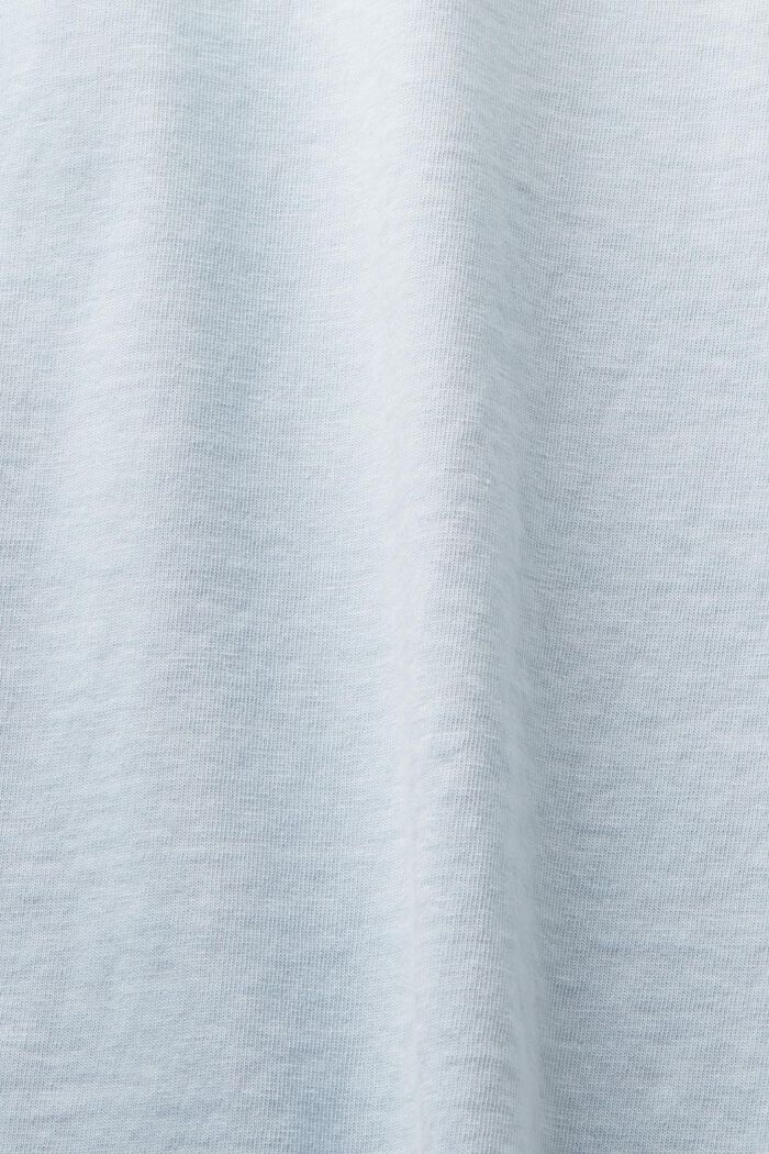 T-shirt van katoen-jersey met logo, LIGHT BLUE, detail image number 4