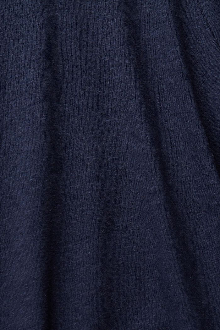 Modèle CURVY à teneur en lin : t-shirt basique, NAVY, detail image number 1