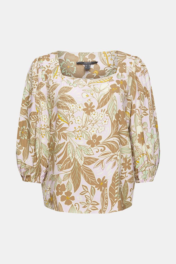 Printed blouse van LENZING™ECOVERO™, LAVENDER, detail image number 5