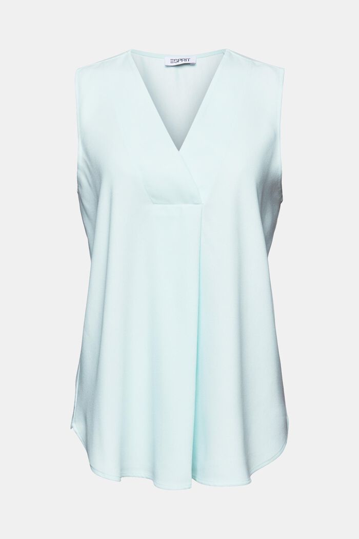 Mouwloze blouse met V-hals, LIGHT AQUA GREEN, detail image number 6