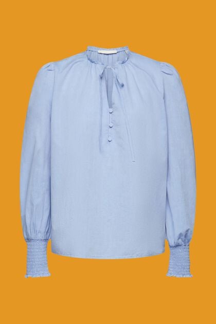 Katoenen blouse met strikdetail