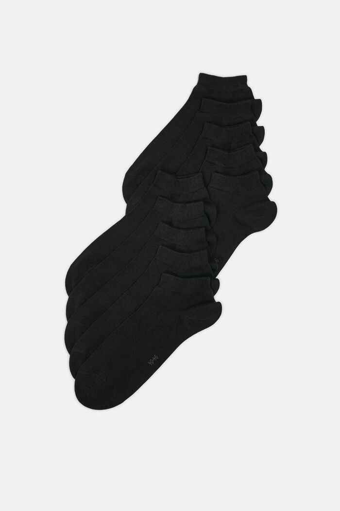 Set van tien paar sneakersokken van een katoenmix, BLACK, detail image number 0