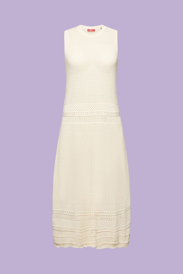 Midi-jurk met gehaakt design, SAND, detail image number 6