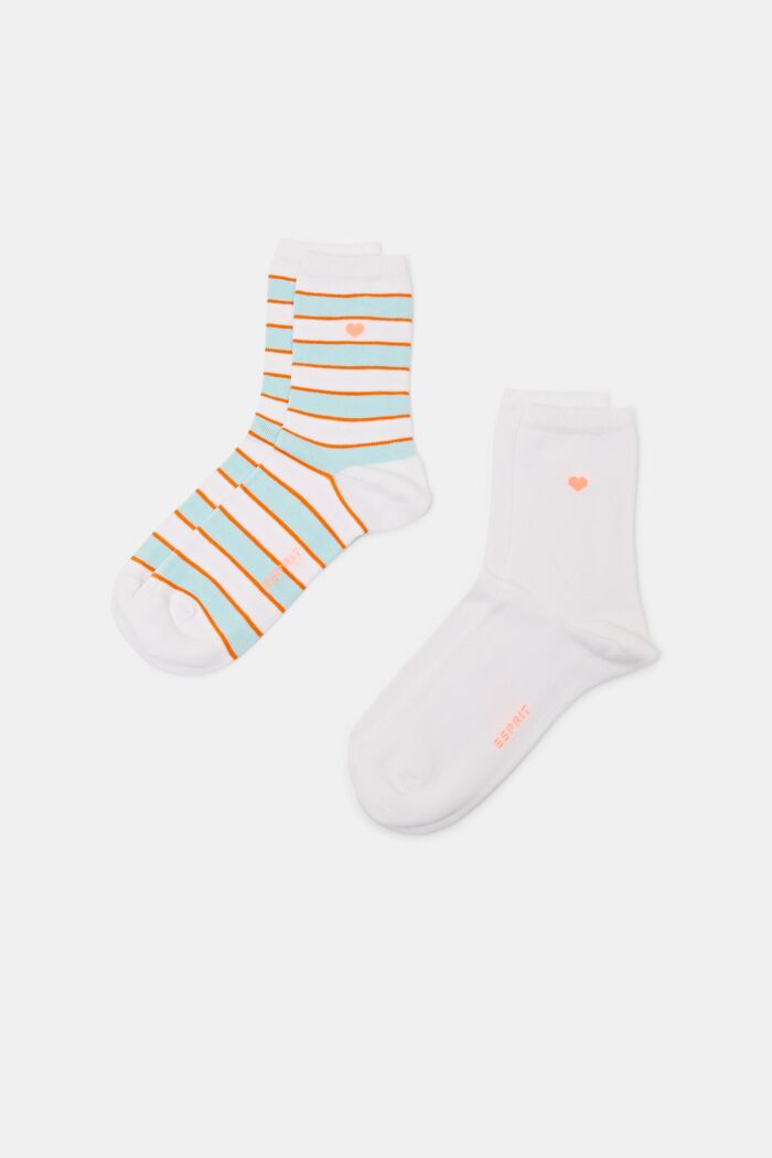 2 paar gestreepte sokken, WHITE, detail image number 0
