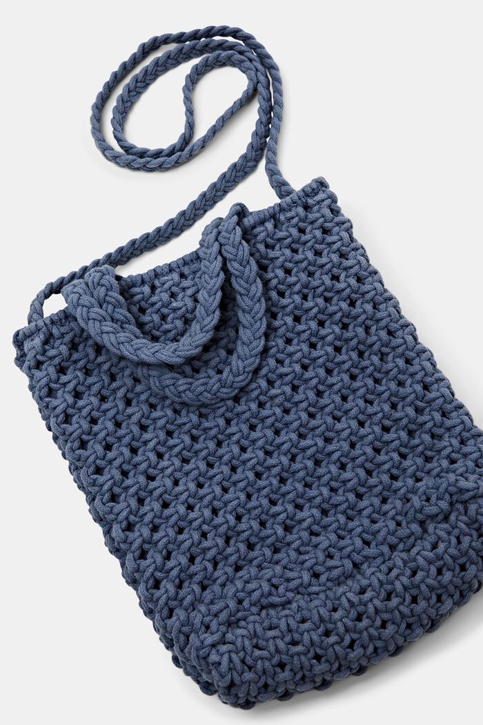 Mini sac fourre-tout en crochet, 100 % coton, INK, detail image number 3