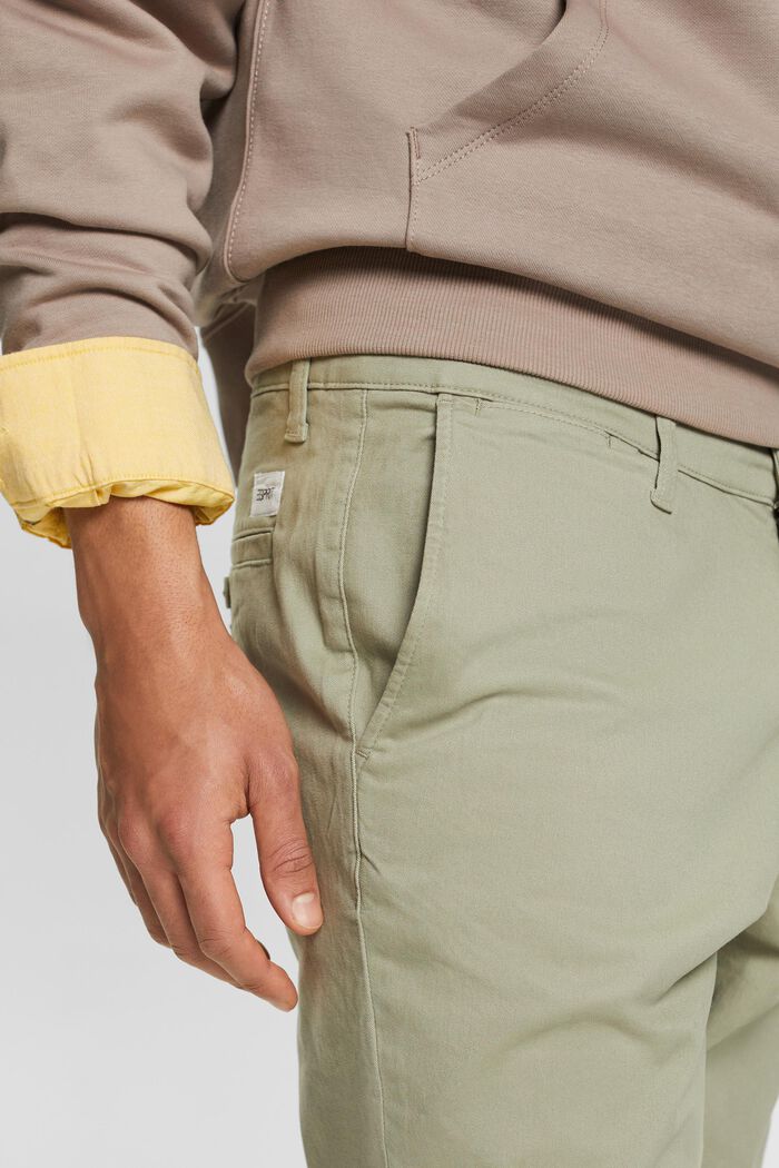 Chino met smalle pijpen, DUSTY GREEN, detail image number 3