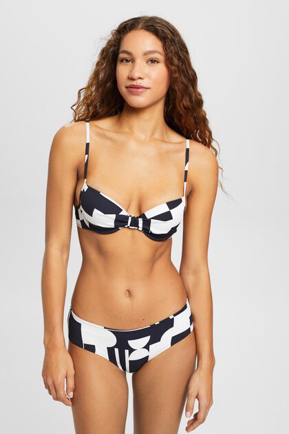 Gewatteerde bikinitop met beugels en retroprint