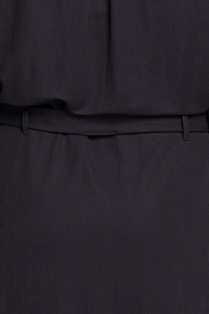 Robe-chemise CURVY munie d’une ceinture à nouer, BLACK, detail image number 0