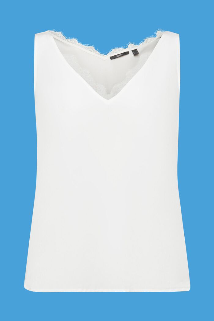 Mouwloze blouse met kanten randje, WHITE, detail image number 7