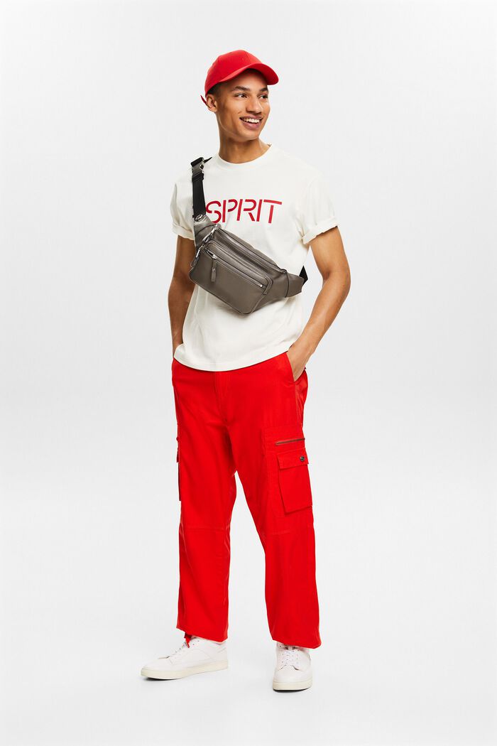 Pantalon cargo de coupe droite en twill, RED, detail image number 1
