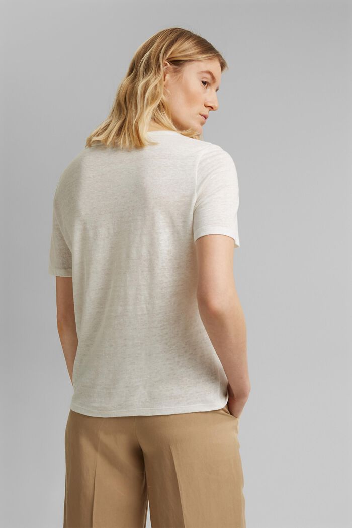 Van linnen: basic T-shirt, OFF WHITE, detail image number 3