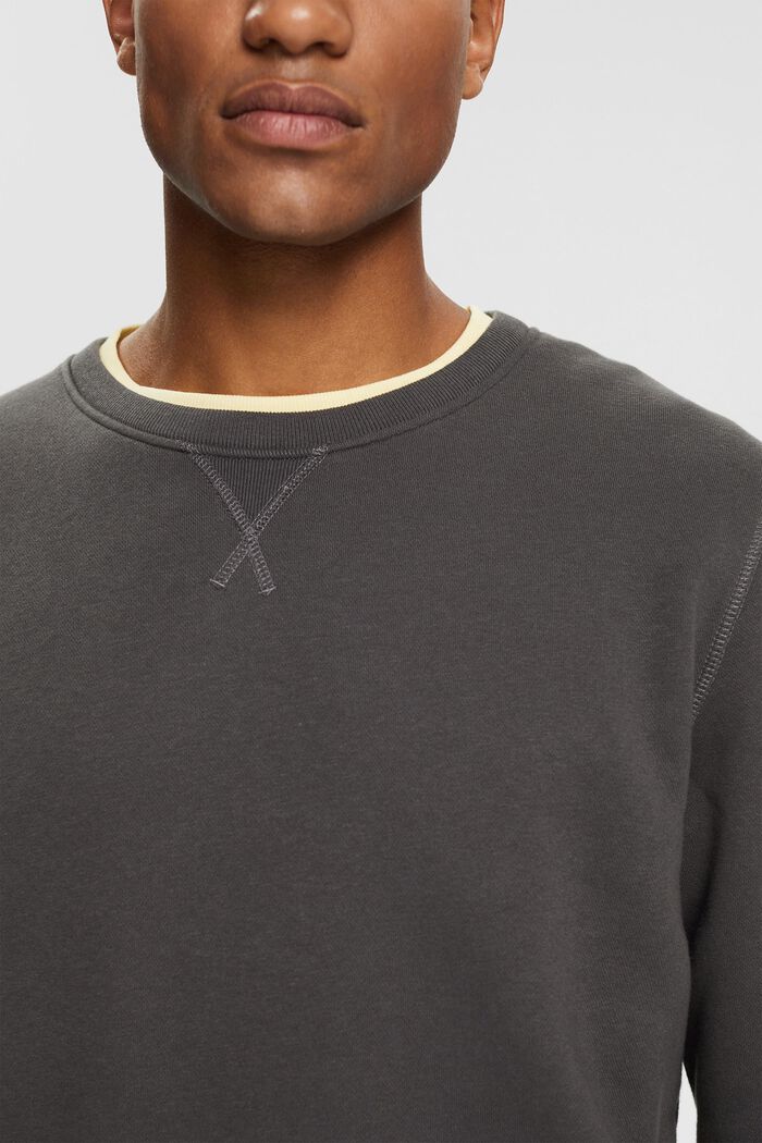 Effen sweatshirt met regular fit, BLACK, detail image number 0