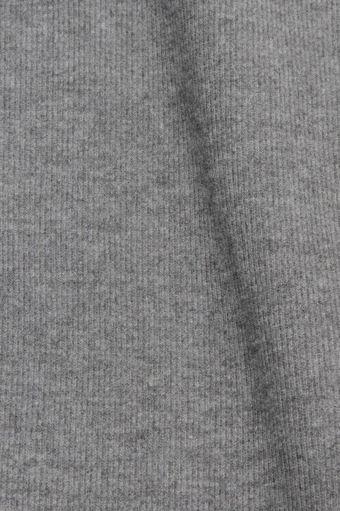 Sweat-shirt à col droit, coton mélangé, GUN METAL, detail image number 5