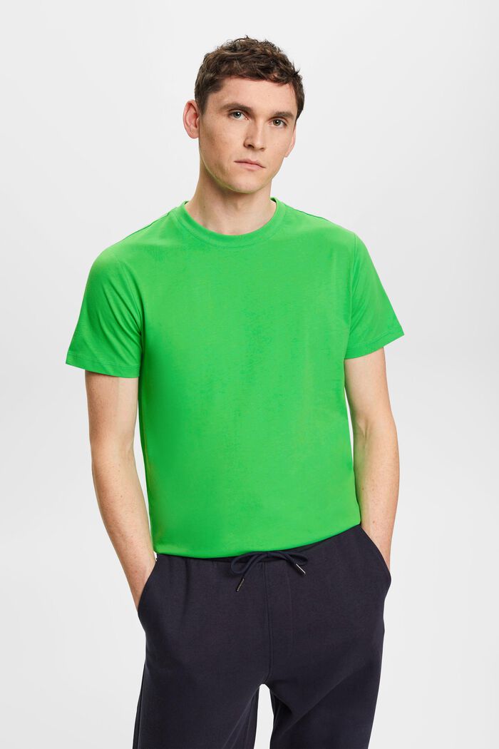 T-shirt van jersey met ronde hals, GREEN, detail image number 0