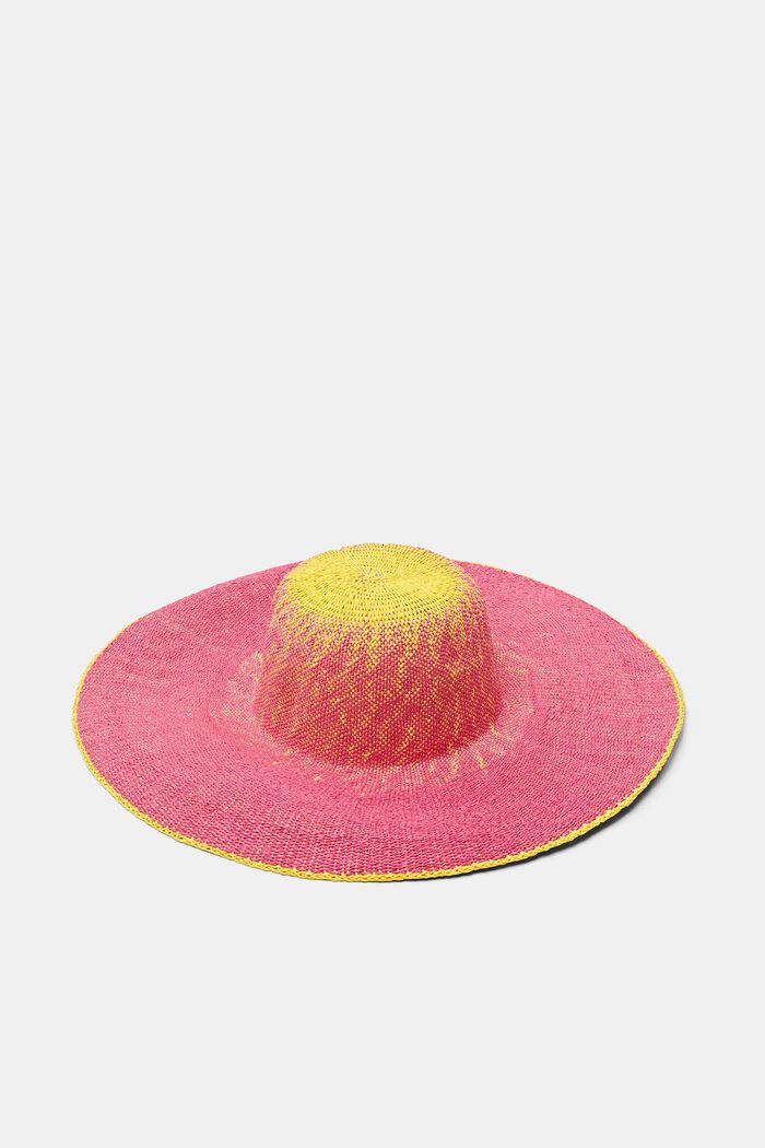 Chapeau de soleil bicolore à effet ombré, PINK FUCHSIA, detail image number 0