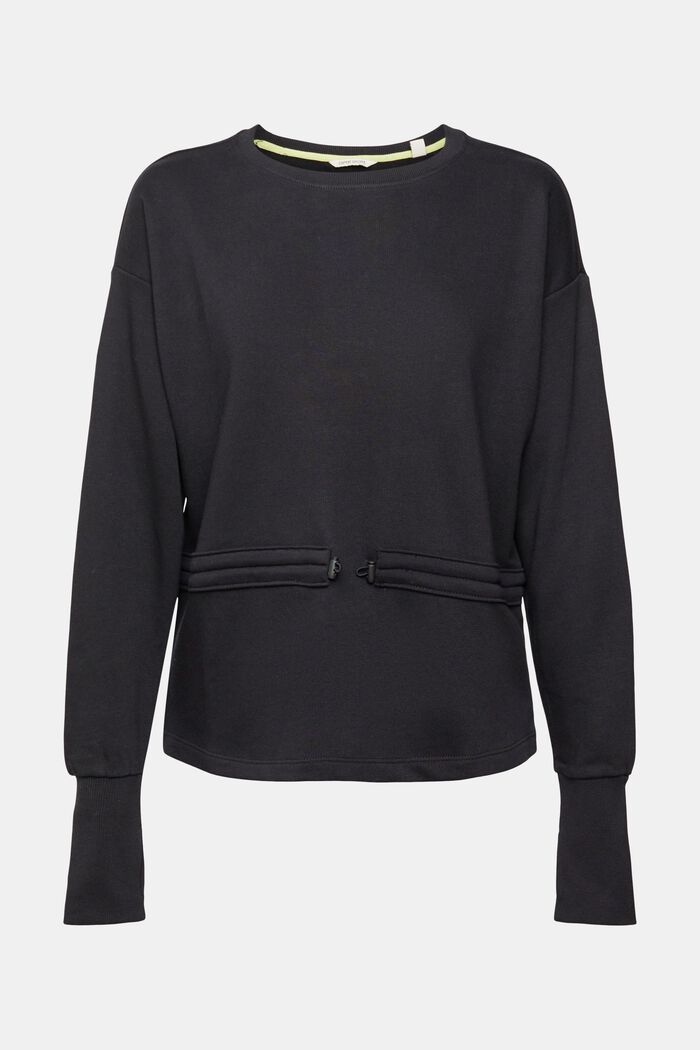 Sweatshirt met tunnelkoord, BLACK, detail image number 2