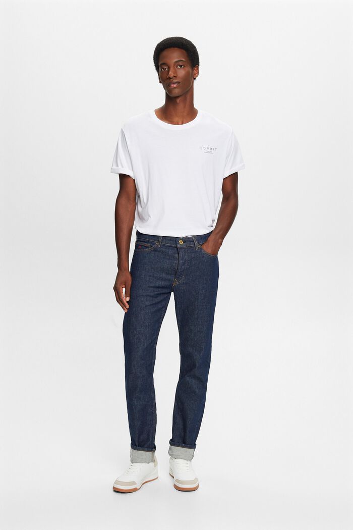 Jeans met middelhoge taille en rechte pijpen, BLUE RINSE, detail image number 5
