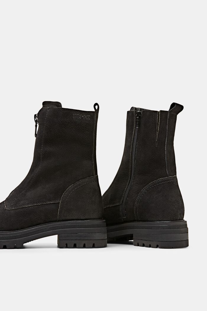 Boots zippées, cuir véritable, BLACK, detail image number 4