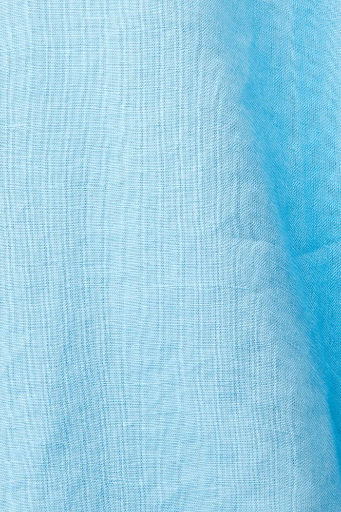 Overhemd van linnen van katoen, LIGHT TURQUOISE, detail image number 5