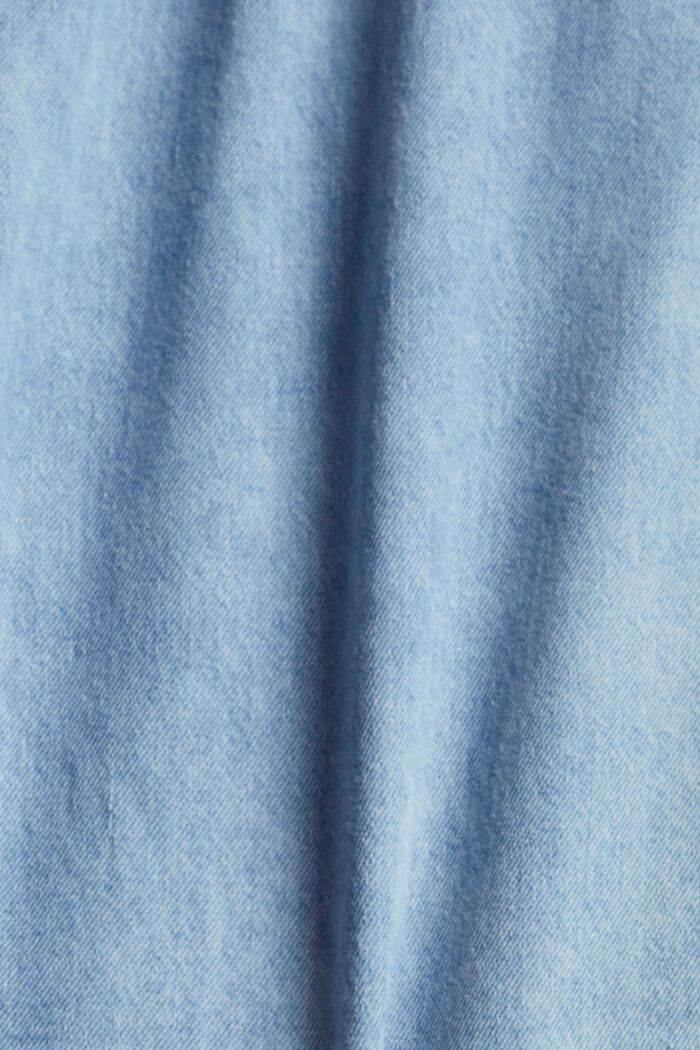 Met linnen: denim in paperbagstijl, BLUE MEDIUM WASHED, detail image number 1