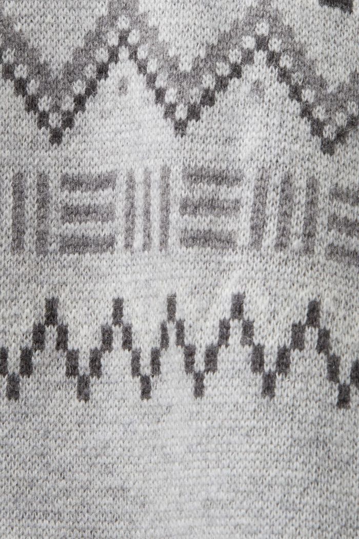 Fair Isle-trui van een wol-kasjmiermix, LIGHT GREY, detail image number 5