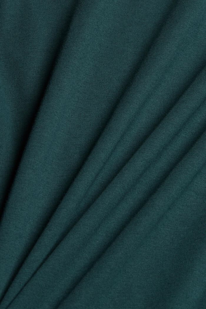 Jersey longsleeve van 100% biologisch katoen, TEAL BLUE, detail image number 4