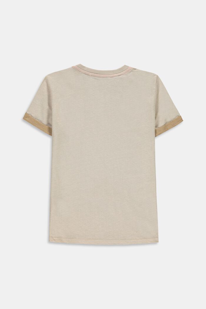 En coton et lin : le t-shirt à imprimé, SILVER, detail image number 1