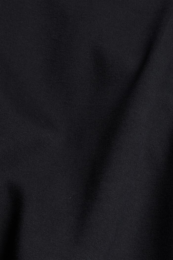 Sweat à capuche au toucher doux, coton biologique mélangé, BLACK, detail image number 4