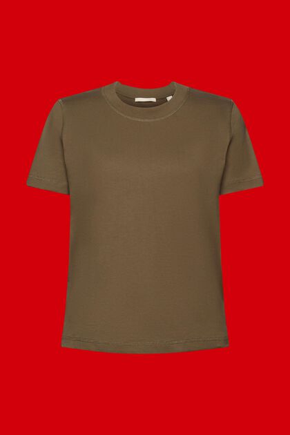 T-shirt ample, 100 % coton, KHAKI GREEN, overview