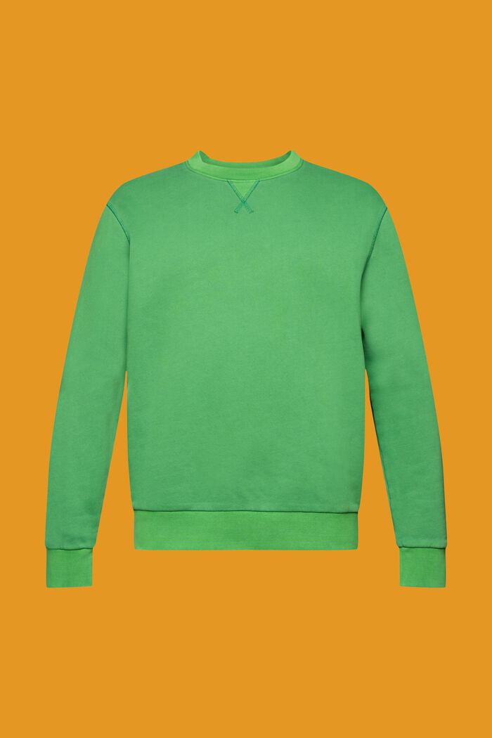 Effen sweatshirt met regular fit, GREEN, detail image number 5
