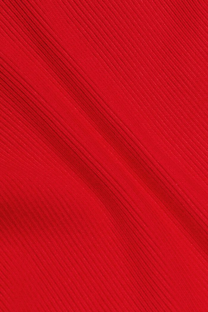 Ribgebreide trui met ronde hals, RED, detail image number 5