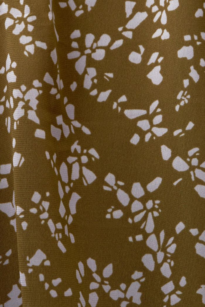 Chiffon mini-jurk met print, KHAKI GREEN, detail image number 6