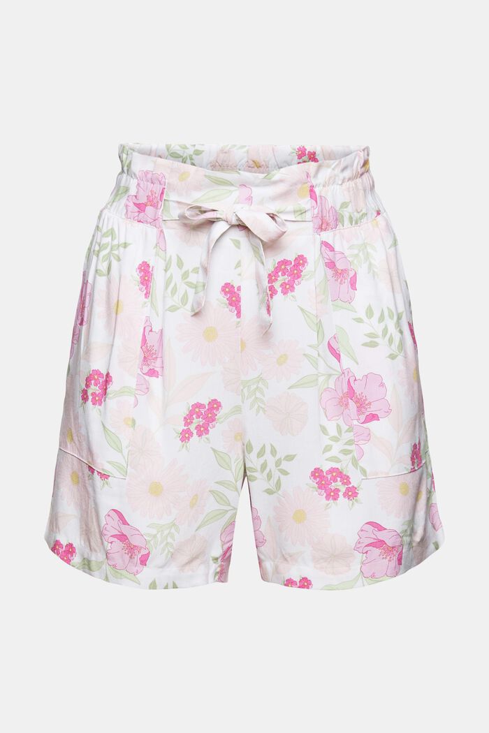 Short de pyjama à motif floral, LENZING™ ECOVERO™, WHITE, overview