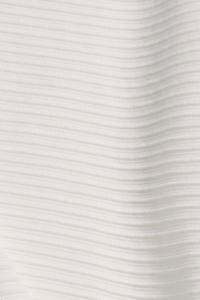 Pull-over à la texture côtelée, coton biologique, OFF WHITE, detail image number 4