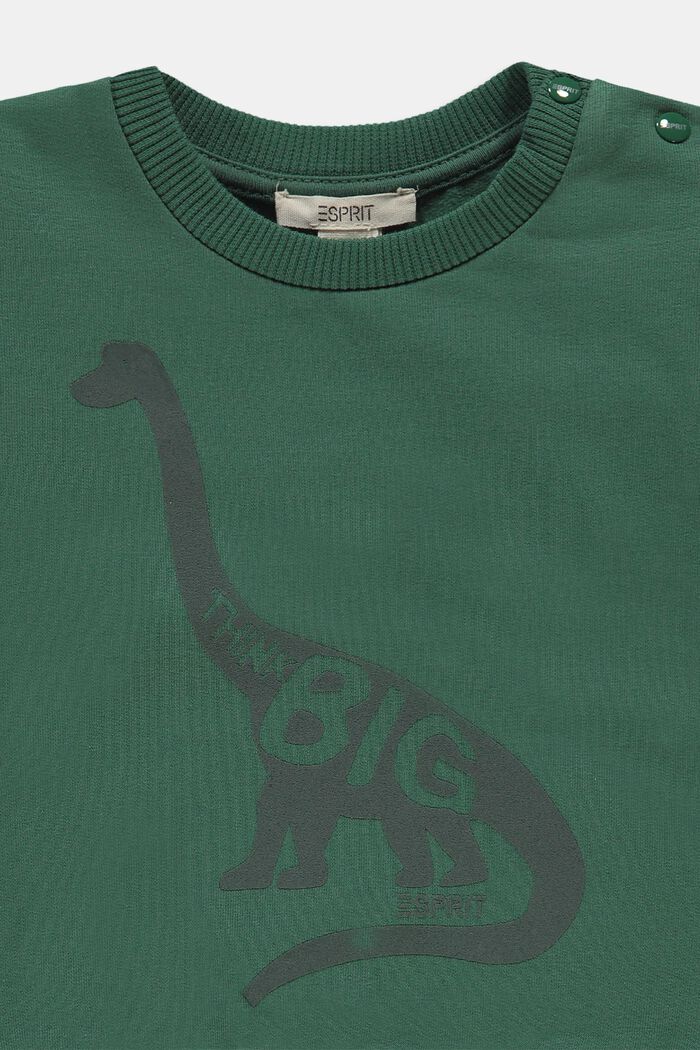 Sweatshirt met print, biologisch katoen, BOTTLE GREEN, detail image number 2