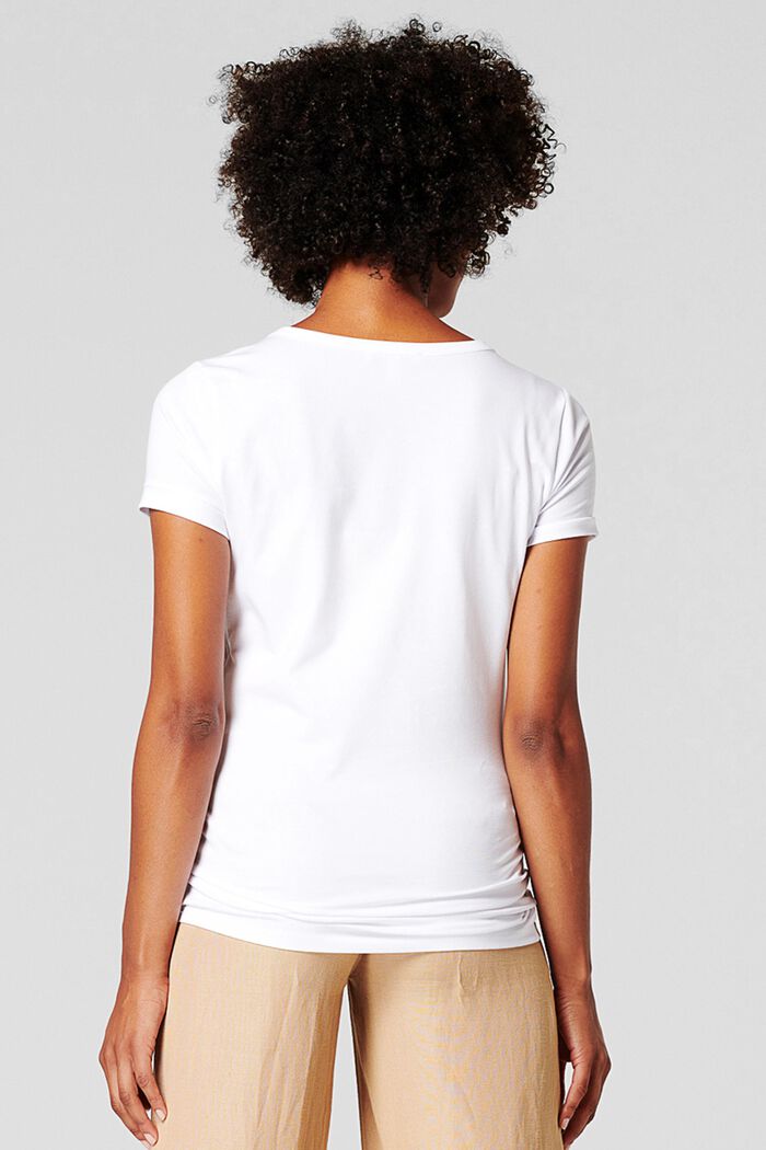 T-shirt met bloemenprint, biologisch katoen, BRIGHT WHITE, detail image number 1